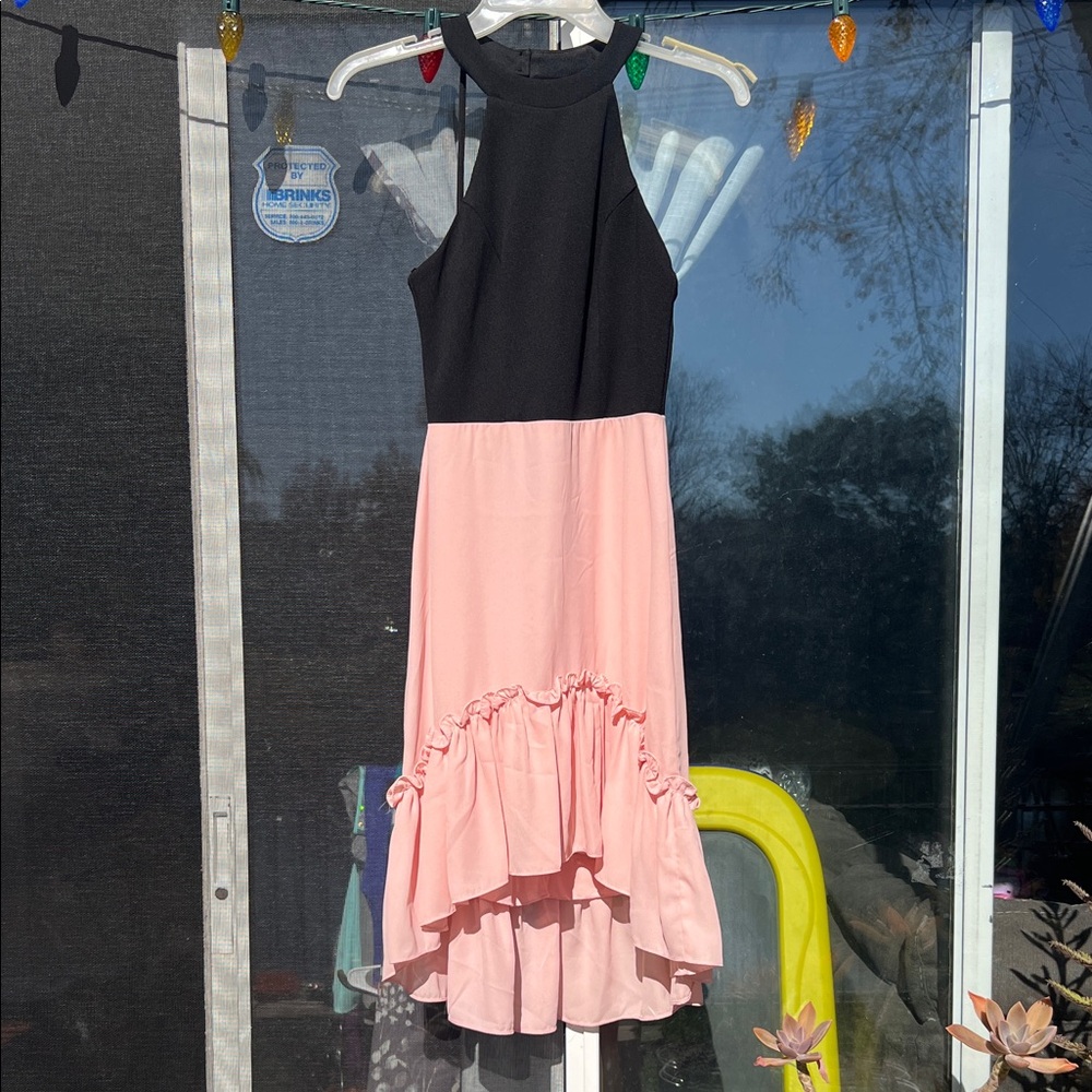 B Darlin Black and Pink Dress